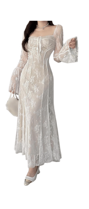 White Lace Floral dress